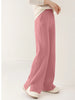 Women Wool Wide Leg Trousers Elastic Waist Side Slit Woman Wool Pants Autumn Winter 100% Merino Wool Knitted Soft Warm Trousers