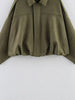 Spring Women's Suede Texture Effect Loose Version of Lapel Shoulder Jacket