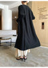 Women Solid Color Open Stitch Long Sleeve Trench Female Loose Pleated Windbreaker Spring 2J485