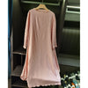 Embossed Pleated Women's Dress Spring Loose Simple Solid Color Long Sleeve Famale Clothing 2DB6616