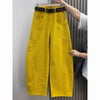 Large Size 4XL Autum Winter Trousers Women Corduroy Straight Leg Pants Retro Ladies Loose Wide-leg Pantalons
