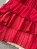 Spring Autumn French Sequin Nail Bead Long Sleeved Dress Women Elegant Temperament Birthday Party Pleated Long Dress C227