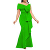 Women Off Shoulder Big Bow Skew Neck Mermaid Maxi Dress Female Evening Birthday Sexy Night Party Club Long Dresses