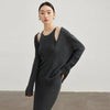French Knitted Set Dress Women's Early Autumn Woolen Hoodie Strap Skirt Two Piece Set
