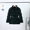 Warm Glossy Hooded Lace-up Cotton Coats Women's Casual Zipper Bottons Belted Overcoat Winter Female Solid Streetwear
