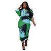 Elegant Women Pleated Patchwork Double Wear Batwing Long Sleeve V-neck Bodycon Midi Maxi Long Dresses Vestidos