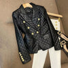 Black Elegant Suit Jacket Ladies Casual Double Breasted Women's Blazer Office Work Casual Female Outerwear