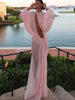 Sexy See Through Dress Women Simple Hollow Ruched Lantern Sleeve Patchwork Elegant Vacation Party Clubwear