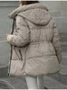 4 Colors Stylish Casual Padded Zipper Cozy Thickened Warm Winter Hooded Cotton Coat Women Chic Female Outerwears