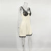 Lace Camisole Dress For Women's Casual High Waist V Neck Ruffle Short Dresses Street Vintage Party Elegant Dress