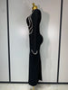 Women Sexy Long Sleeve Diamonds Maxi Long Bodycon Bandage Dress Celebrity Elegant Evening Party Birthday Dresses