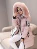 Zipper Pockets Design Plus Size Jacket Women Winter Collar Hooded Parka Clothing Elegant Slim Warm Thick Female Coat