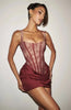 Lace Corset Mini Dress Women Square Neck Wide Strap Ruched Satin Bodycon Short Dress Club Party Cocktail Vestidos
