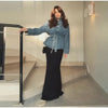 Women's Denim Lace Up Jacket Lapel Neck Waist Cinching Button Front Long Sleeve Coat Spring Femlae Casual Daily Outerwear