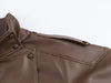 Solid Leather Moto Jacket For Women Winter Turtleneck Retro Coats Asymmetry Elegant Vintage PU Jackets