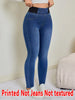 Ladies Printed Denim Tight Pants Seven-Foot Tight Jeans Autumn Winter Style Women's Slim Fit Capri Pants