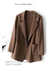 Women's Coat Pure Wool Plaids and Tweedst Camel Women's Coat Elegant Trench Coat