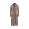 Elegant French V-Neck Knit Dress Women Long Sleeve Elastic Maxi Dress Asymmetrical Design Belted Long Dress for Autumn Winter
