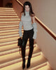 Knitwear 2 Piece-Set Female Vest Ribbed Turtleneck And Casual Patchwork Cover up Outfits Women's Knit Pullover Top