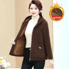 Middle Aged Elderly Mothers' Hooded Coat Spring Autumn Casual Fleece Jacket Large Size Women Casual Corduroy Outwear 4XL