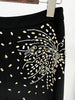 High Street Designer Runway Suit Set Women's Batwing Sleeve Diamonds Beaded Cropped Tops Pants Set 2pcs