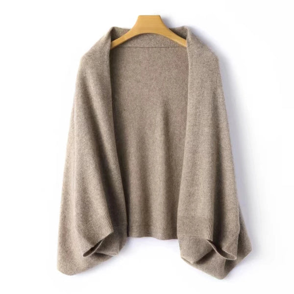 Wool Cape Draped Over Women's Knitted Warm Jacke Dual-purpose Scarf for Autumn and Winter
