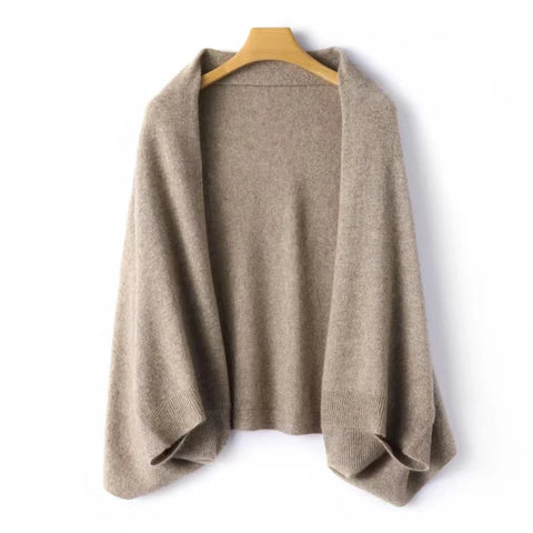 Wool Cape Draped Over Women's Knitted Warm Jacke Dual-purpose Scarf for Autumn and Winter
