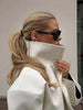 Beige Croc Leather Cropped Jacket Y2k Stand Collar Long Sleeve Wide Cuff Oversize Coat Autumn Street Daily Casual Outerwear
