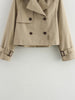 Ladies Vintage Cropped Trench Spring Autumn Jacket Women Streetwear Double Breasted Long Sleeve Top Female Chic Coat Outfits