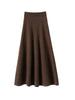 Chic Women Sweater Suite Skirt 100% Cashmere A-Line Skirt Autumn Winter Wave Skirt Elastic Knee Length Dress Sequins French Knit