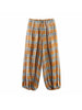 Women's Autumn Versatile Bloomers Plaid Printed Loose Pants Female High-Waist Drawstring Casual Trousers