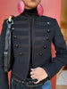 Retro Denim Military Jacket Women Solid Vintage Stand Collar Single Breasted Slim Short Jackets Lady Daily Street Outerwear