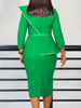 Elegant Church Dresses for Women 3D Flowers Classy Modest Office Ladies Female Autumn Winter Formal Event Date Bodycon Slim Gown