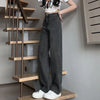 Woman Vintage Wide Leg Jeans Girls High Waist Pants Female Black Black Grey Retro Blue Light Blue Pink Denim Trousers