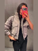 Vintage Stand Collar Women's Coat Full Sleeve Pocket Zippers Loose Lady Short Jackets Autumn Winter Female Streetwear