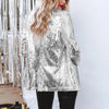 Dressy Sequin Coat Women's Sequin Jacket Shiny Open Front Blazer Jacket Party Sparkly Long Sleeve Cardigan Coat With Pockets 80%