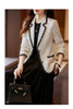 Autumn Winter Ladies Casual Blazer Women Black Green Beige Plaid Jacket Female Long Sleeve Single Breasted Slim Coat