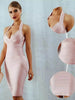 women's neck hanging sexy suspender backless tight bandage dress elegant hip hugging dress