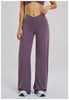 Casual Wide Leg Pants Yoga Pants Women Crossed Waist Loose Pants for Outdoor Workout Running and Sports Wide Leg Pants