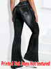1253 Printed Pants - Not Denim Fabric Floral Print Flare Pants - Non-Denim Fabric, Women's Trousers