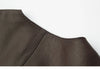 Women's Autumn Clothing European Sheepskin Casual O-Neck Single-Breasted Coffee Litchi Stria Genuine Leather Jacket