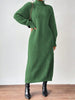 Winter Knit Dresses Women Turtleneck Straight Long Dress Autumn Solid Full Sleeve Thick Casual Vestidos Basis Lady