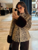 Dalmatian Faux Fur Jackets Women Lapel Collar Single Breasted Slim Fit Long Sleeves Coats Lady Autumn Street Outwear