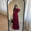 Women Chiffon Solid Ruffled Dress Flare Sleeve Round Neck Elegant Maxi Gown Evening Party Holiday Lady