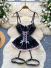 Women's Sexy Dress Lace Bow Decoration Design Slim Sexy Comfortable Dress Party Hotsweet Mini Dress