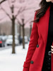 Women's Classic Double-Breasted Trench Coat, Elegant Belted Long Jacket - Warm Thickened Lining Woolen Winter