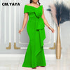 Women Off Shoulder Big Bow Skew Neck Mermaid Maxi Dress Female Evening Birthday Sexy Night Party Club Long Dresses