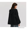 Coat Women Imitation Lamb Wool Polar Fleece Double-Sided Wear Loose Winter Contrast Color Simple Hooded Jacket