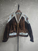 Women's Coat Patchwork Zipper Denim Velvet Beading Long Sleeve Loose Vintage Jackets Autumn 29A3480
