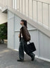 Vintage PU Leather Jacket Women High Street Techwear Oversized Moto Biker Coats BF Punk Loose Casual Cropped Outerwear